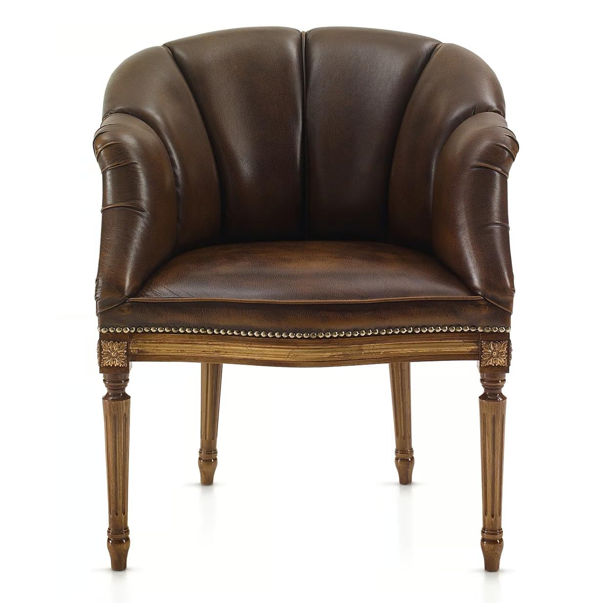 Chaise En Cuir Dolcevita avec Accoudoirs