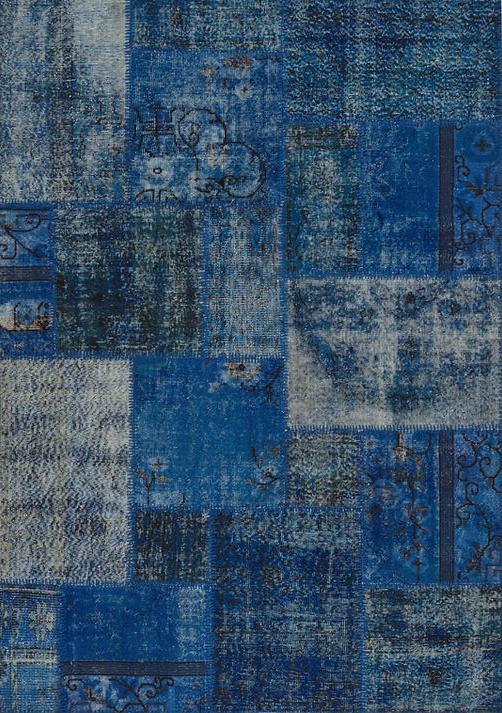 Tapis Patchwork Bleu Foncé