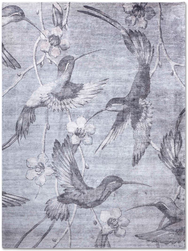 Tapis noué main Colibris