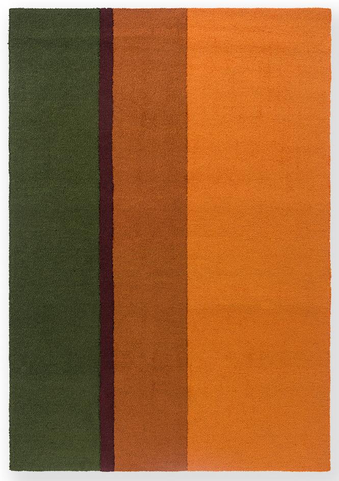 Tapis d’extérieur Festival Rayures Orange / Vert | Taille: 250 x 350 cm