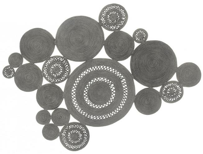 Tapis Patchwork Tressé Argenté