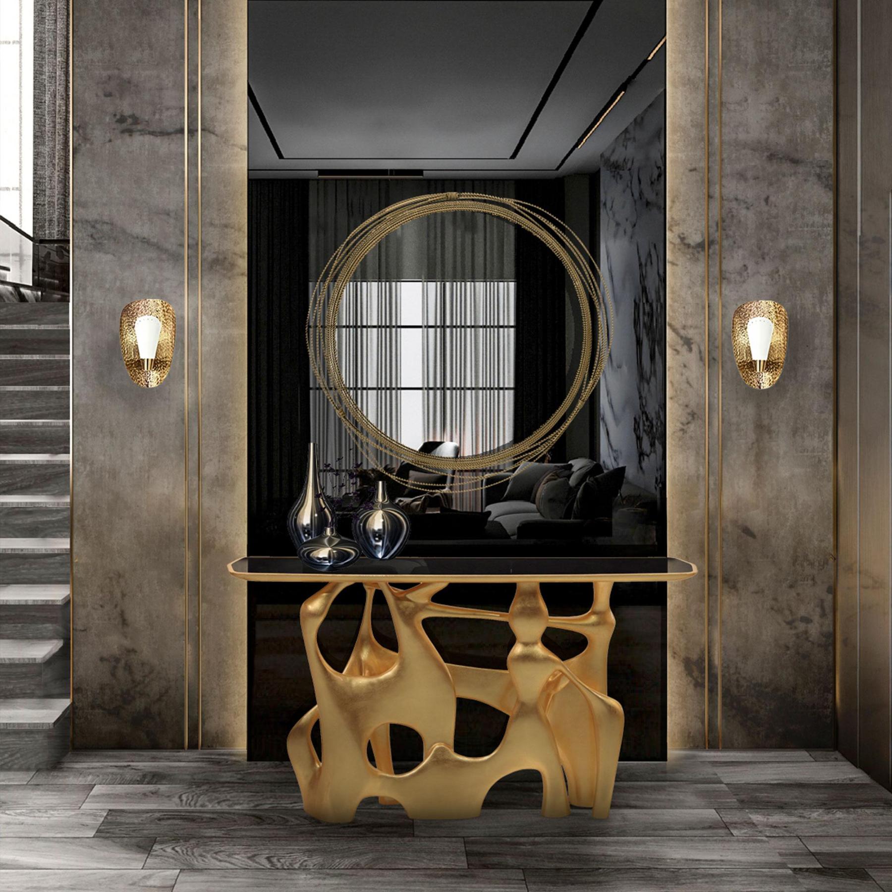 Miroir Mural Rond en Laiton