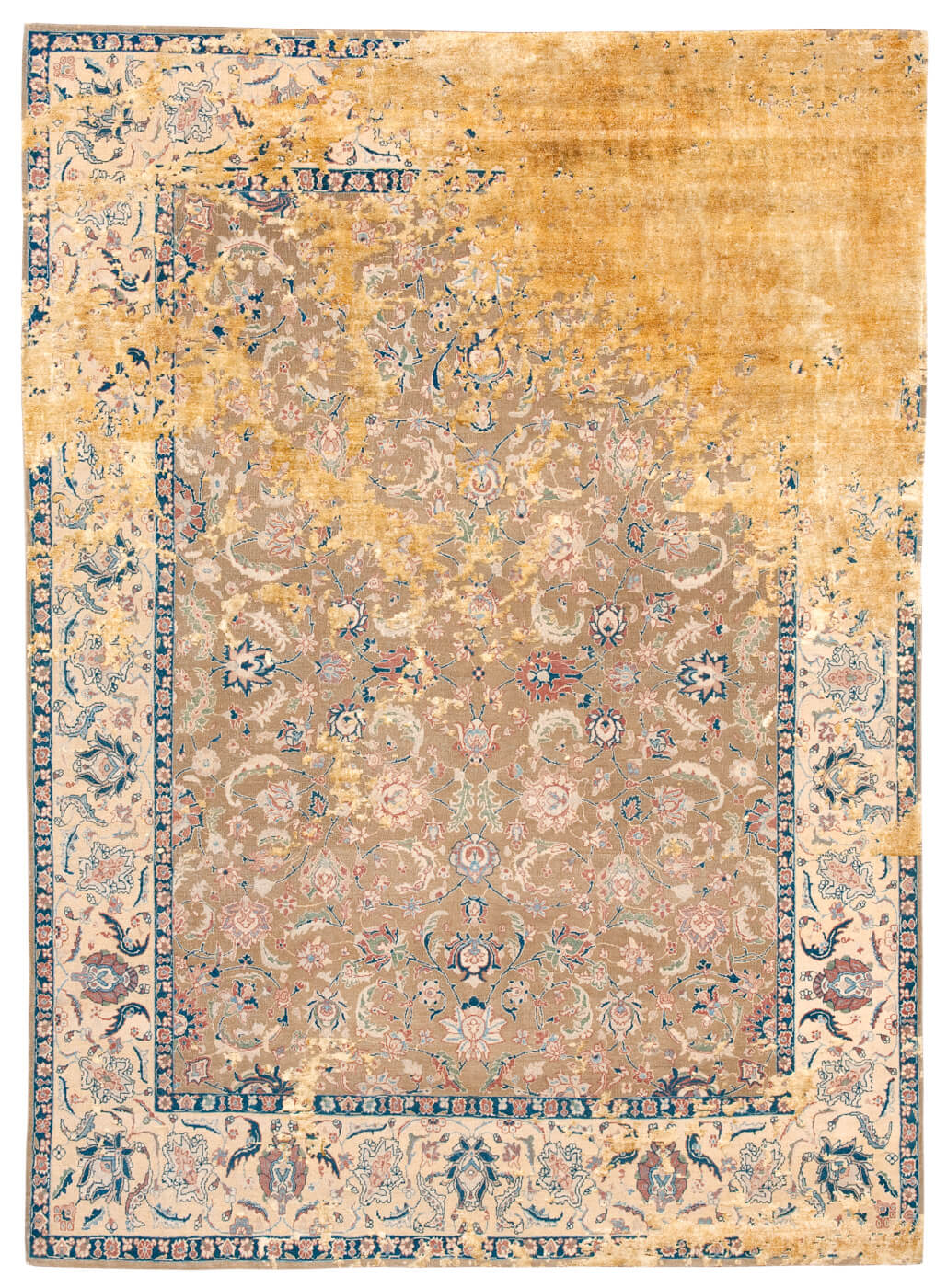 Tapis Agra Westend Rocked Jaune Or Soie