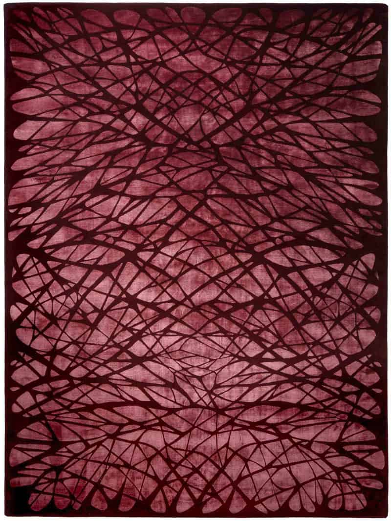 Tapis noué main de luxe Dresden Rouge