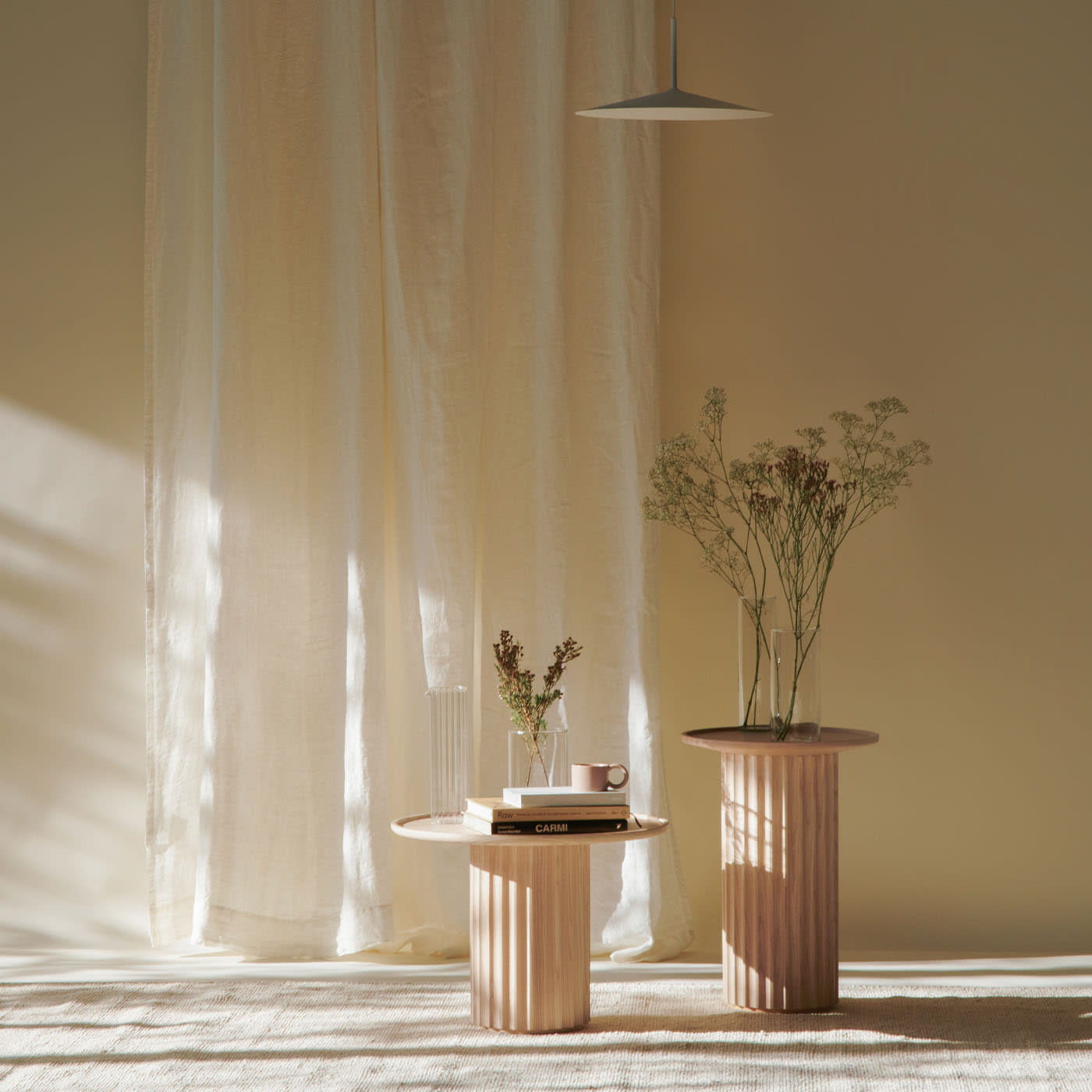 Table Basse Capitello en Frêne Naturel | Dimensions: Ø 55 cm