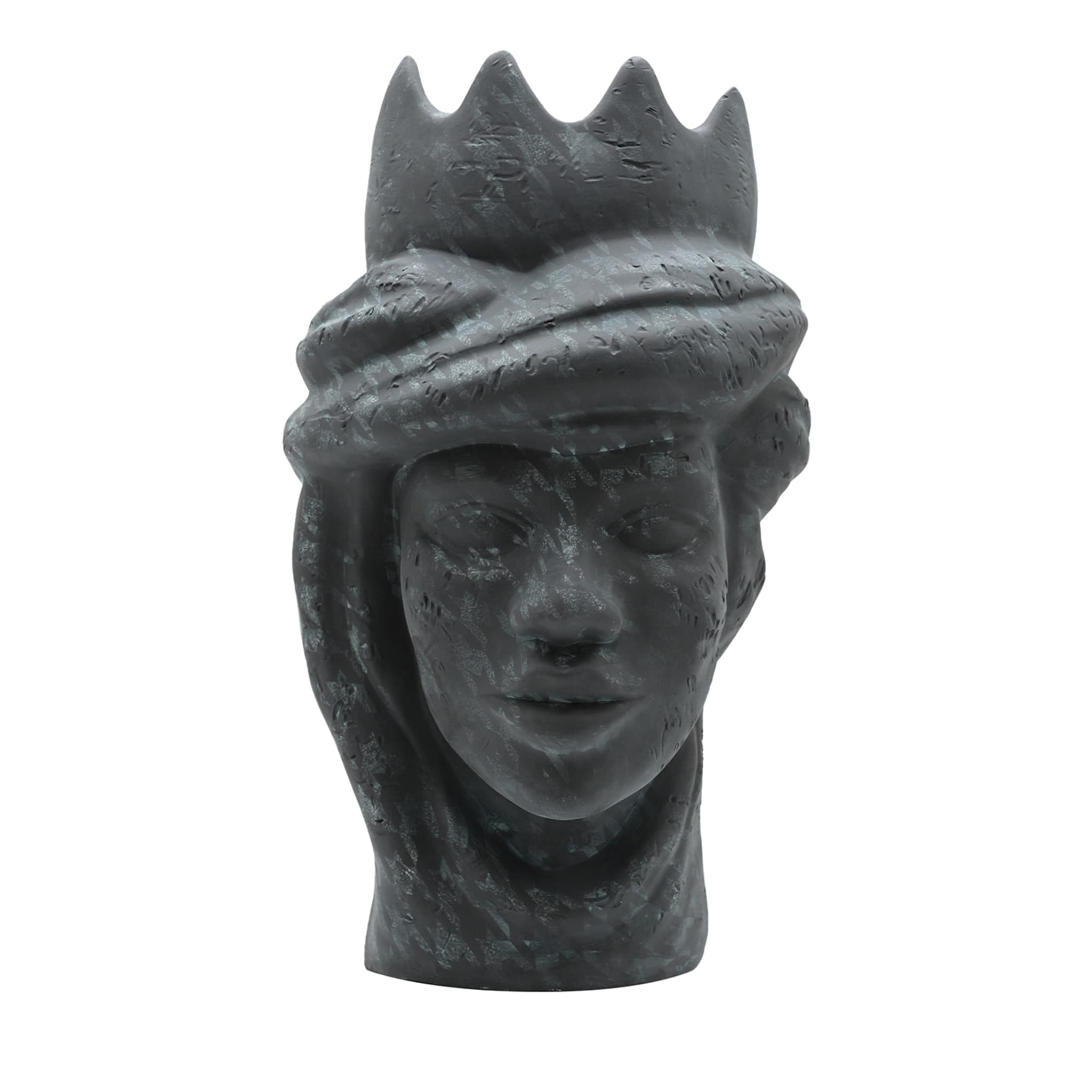 Sculpture Tête De Maure Grise