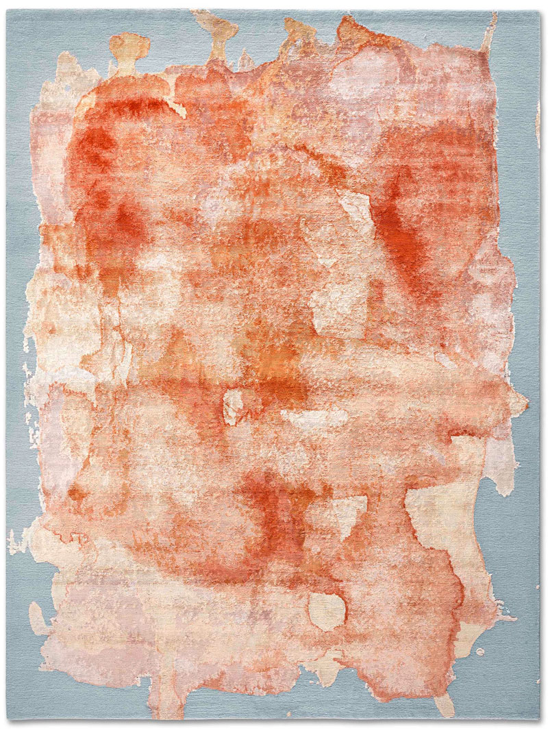 Tapis noué main de luxe Mono Rose