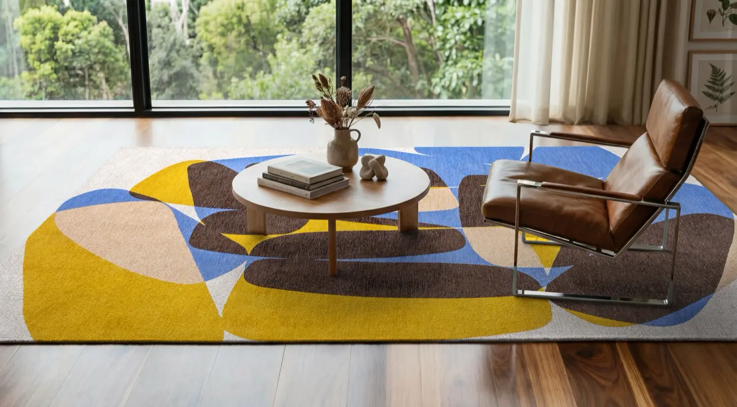 Tapis Stones Sunny Blue | Taille: 280 × 390 cm