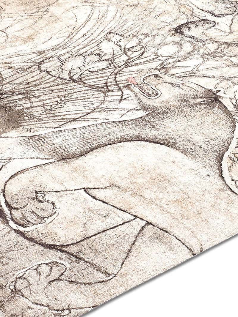 Tapis tissé main Deux Lions