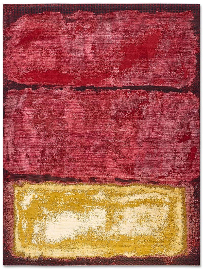 Tapis tissé main Coucher de Soleil Fraise