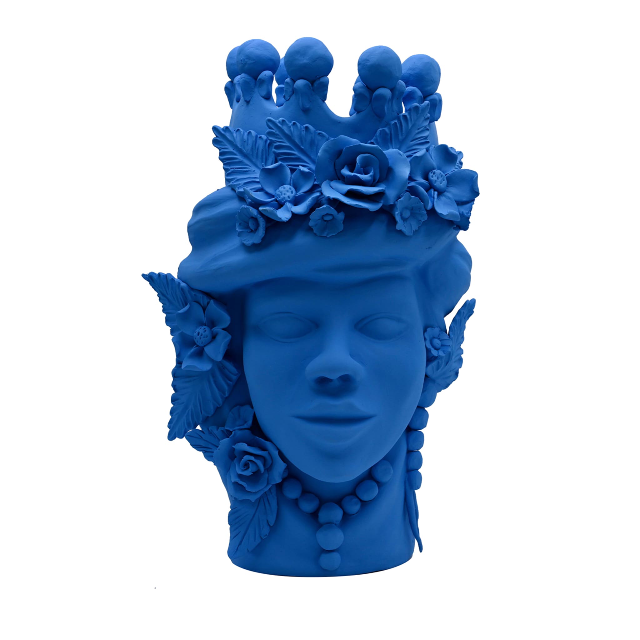 Sculpture Tête De Maure Bleu