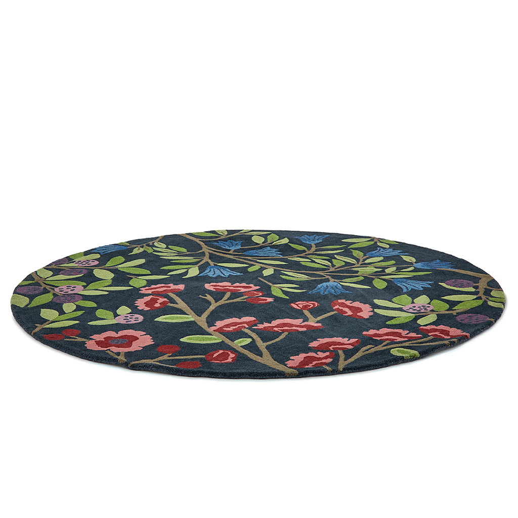 Tapis rond Foraging Indigo 146618 | Taille: Ø 200 cm