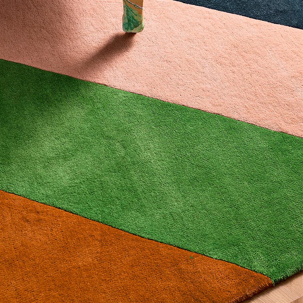 Tapis Sorbet Rayé Émeraude/Ambre