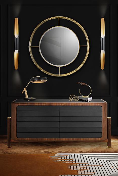 Miroir Mural Noir - 1