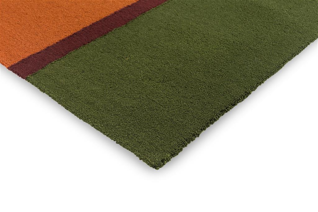 Tapis d’extérieur Festival Rayures Orange / Vert | Taille: 250 x 350 cm
