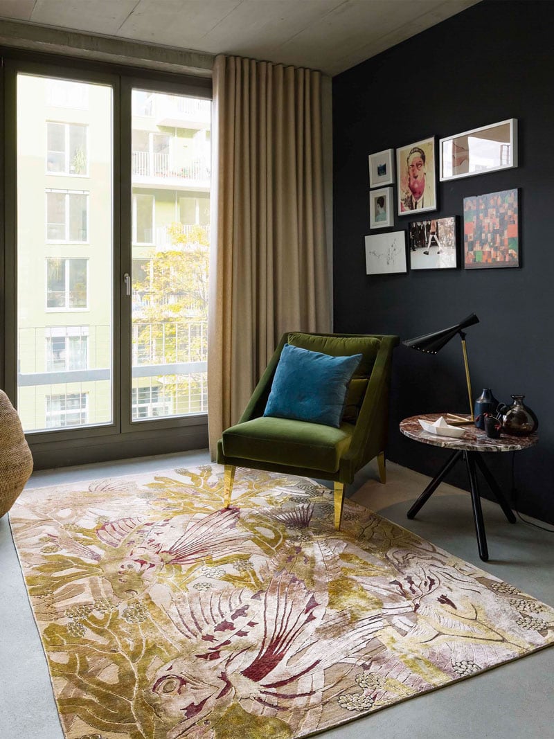 Tapis de luxe fait main Poissons