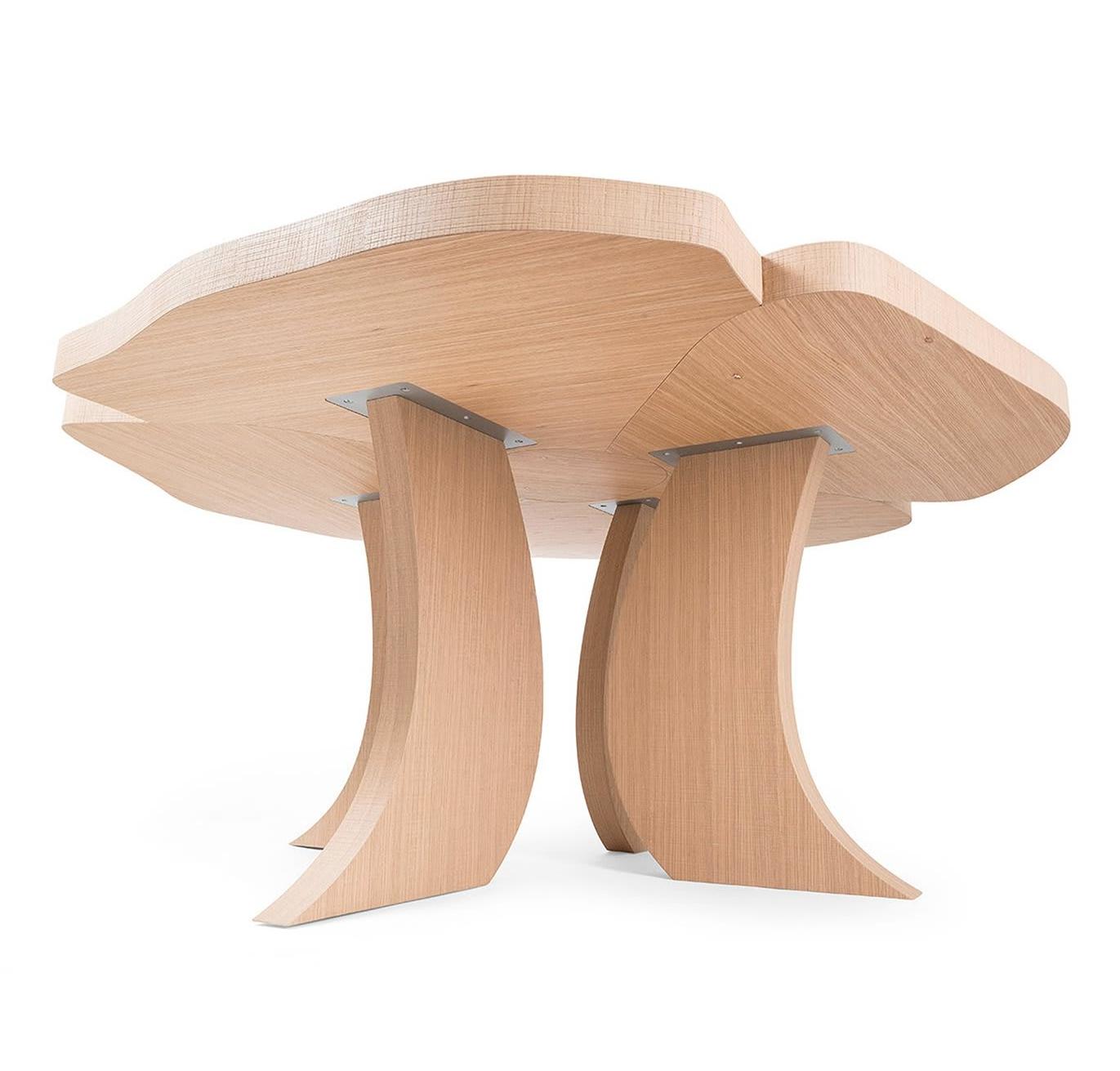 Table de salle à manger ovale en bois naturel