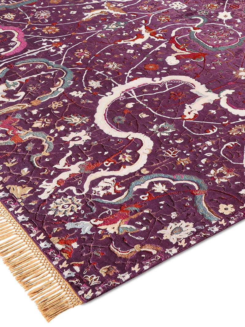 Tapis de luxe Tabriz Violet