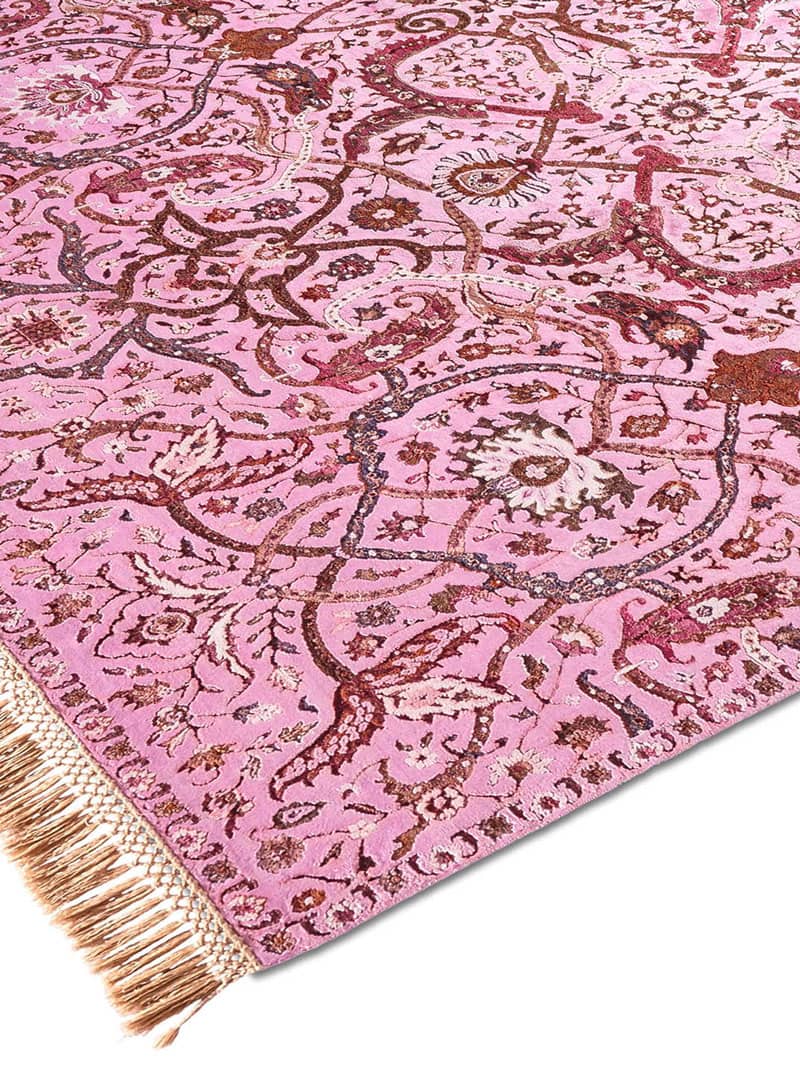 Tapis noué main Heriz Rose Luxe