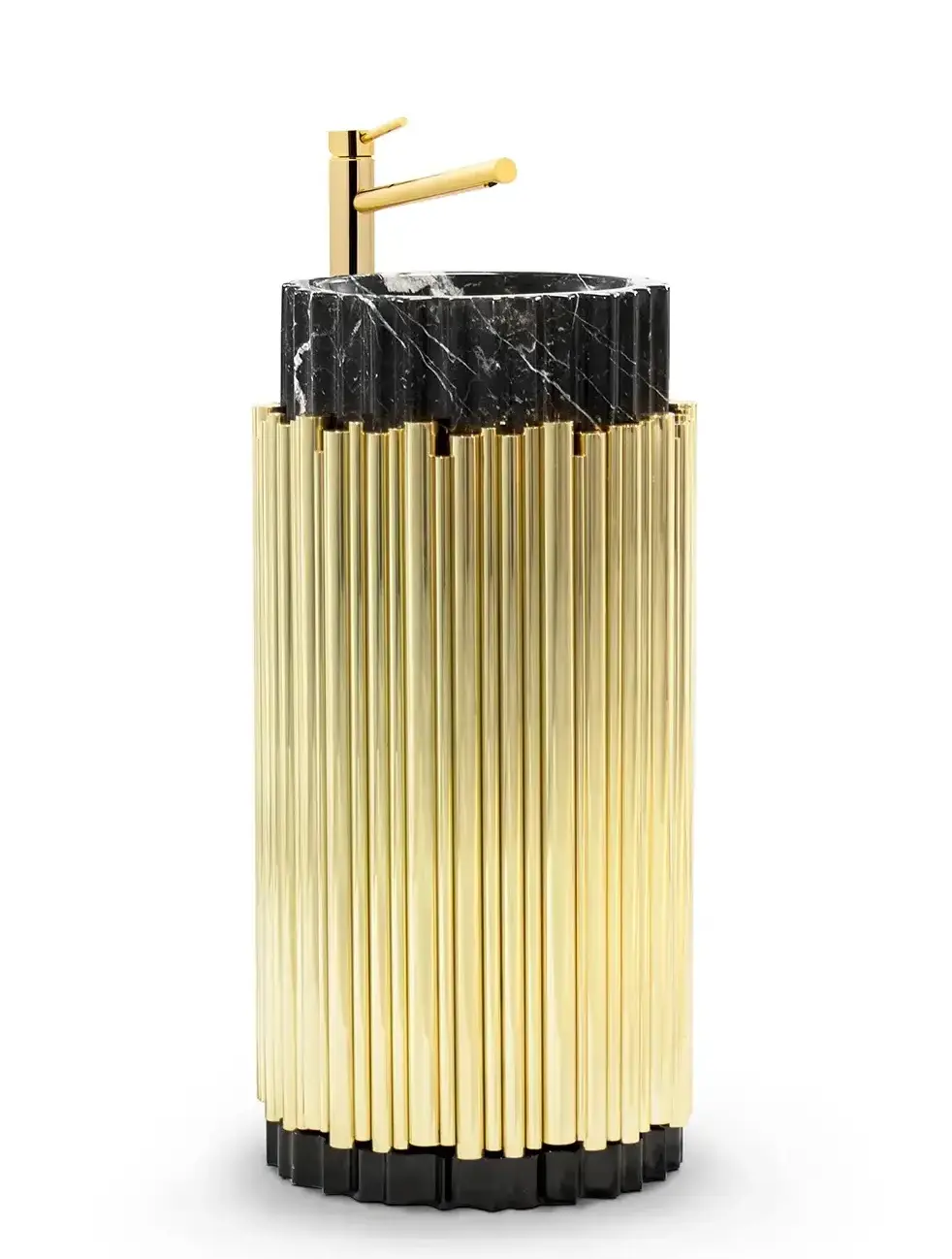 Lavabo Sur Colonne Harmony Black / Gold