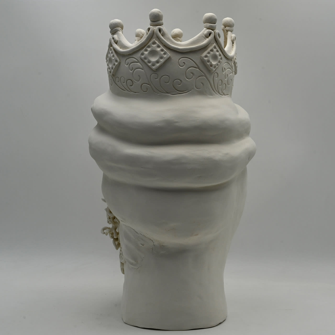 Sculpture Tête De Maure Grise