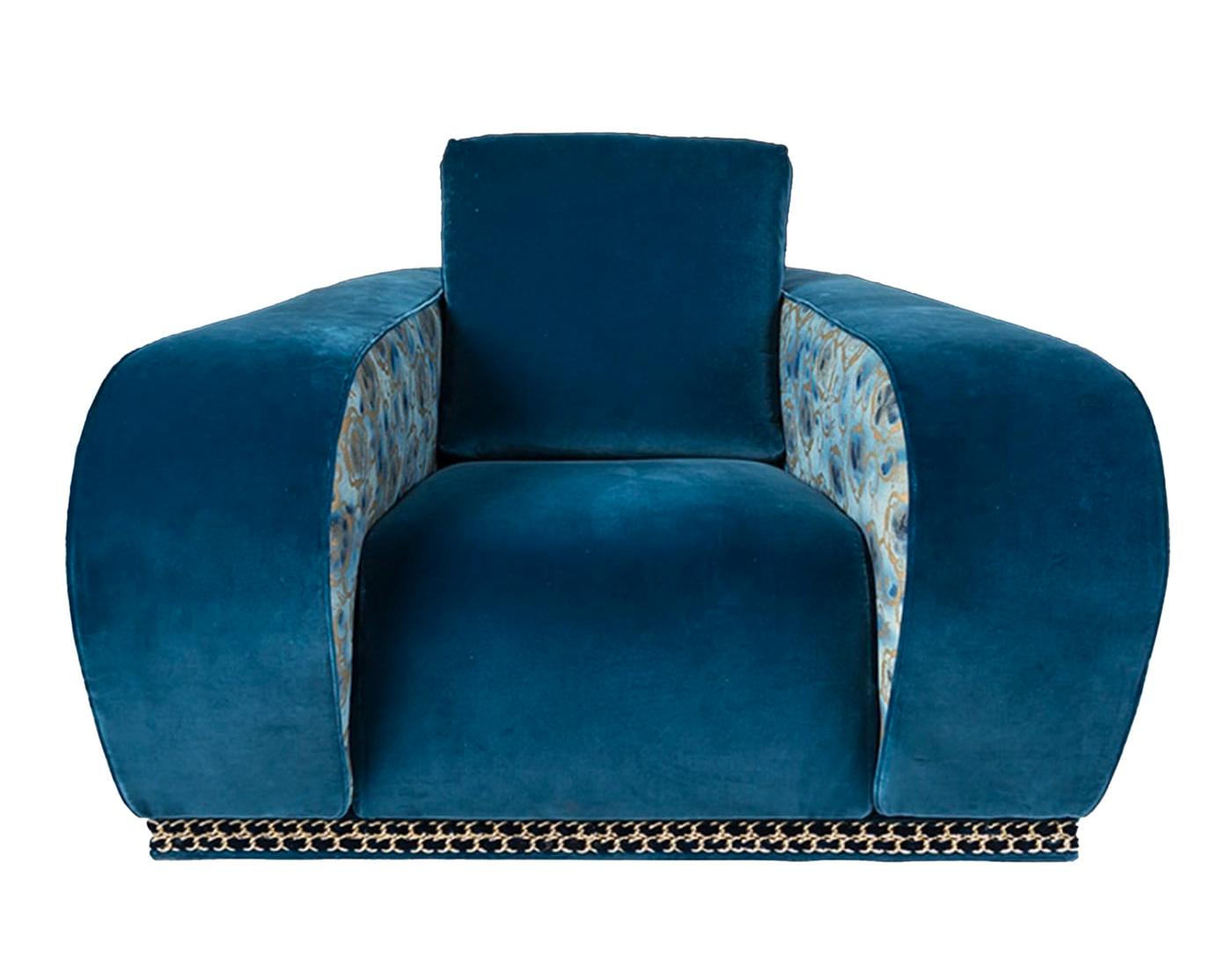 Fauteuil Napoli bleu sarcelle