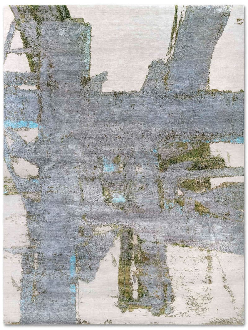 Tapis tissé main Vert Rouille
