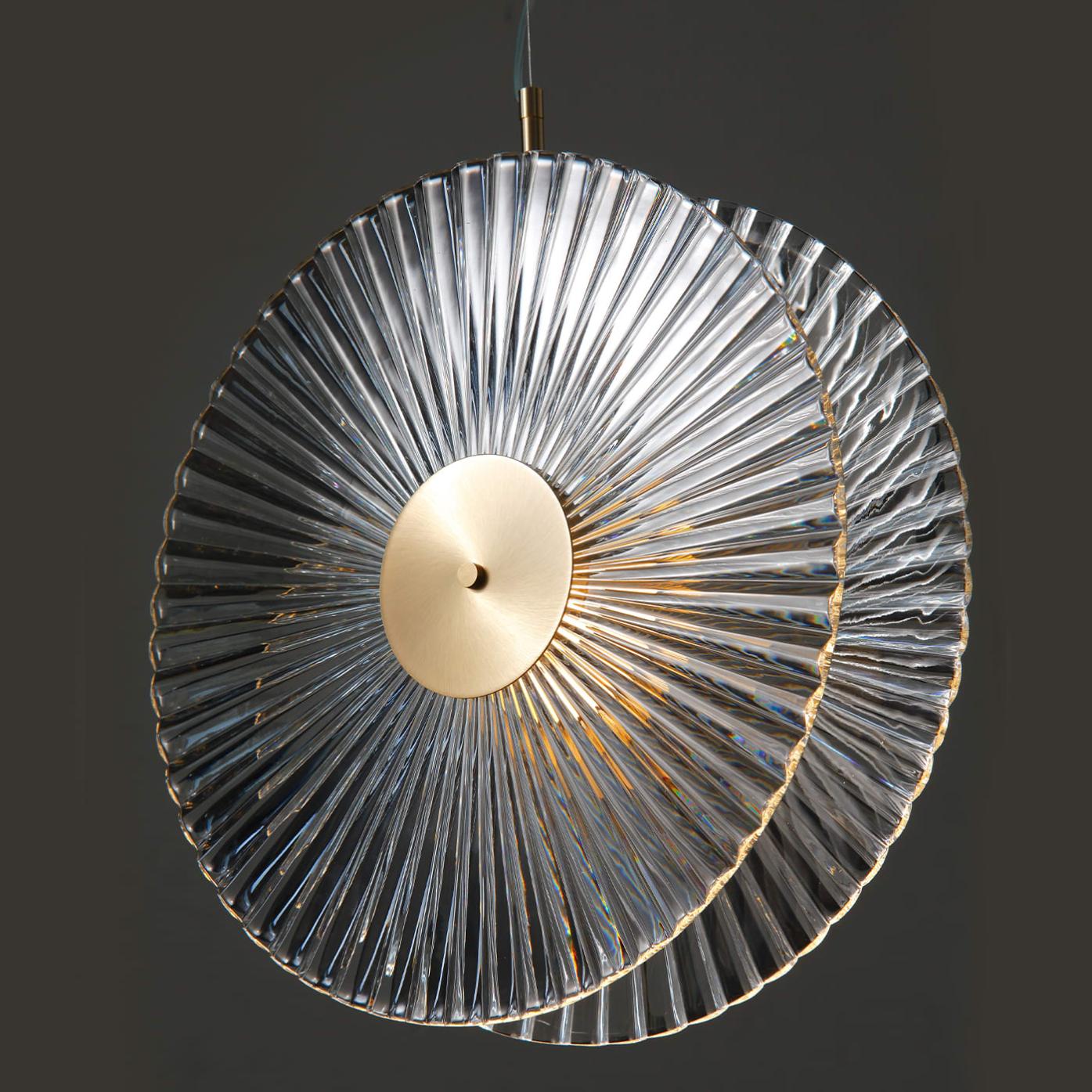Lustre Double Disque en Cristal Ripple