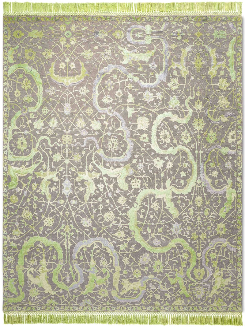 Tapis de luxe Tabriz Vert
