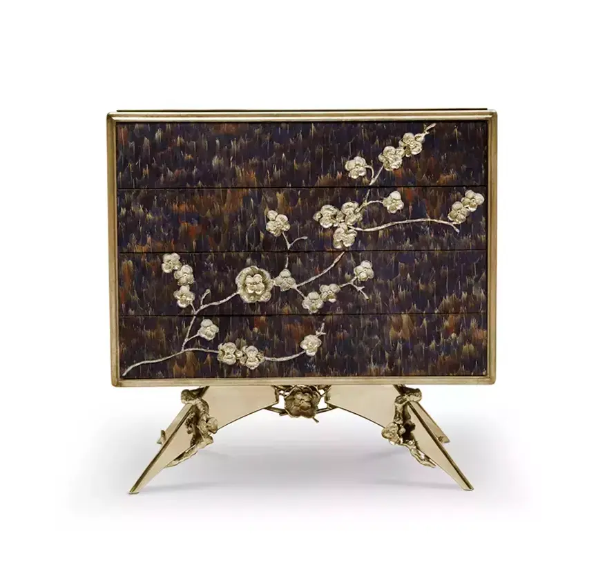 Table de Chevet Spellbound Plume Violette de Paon