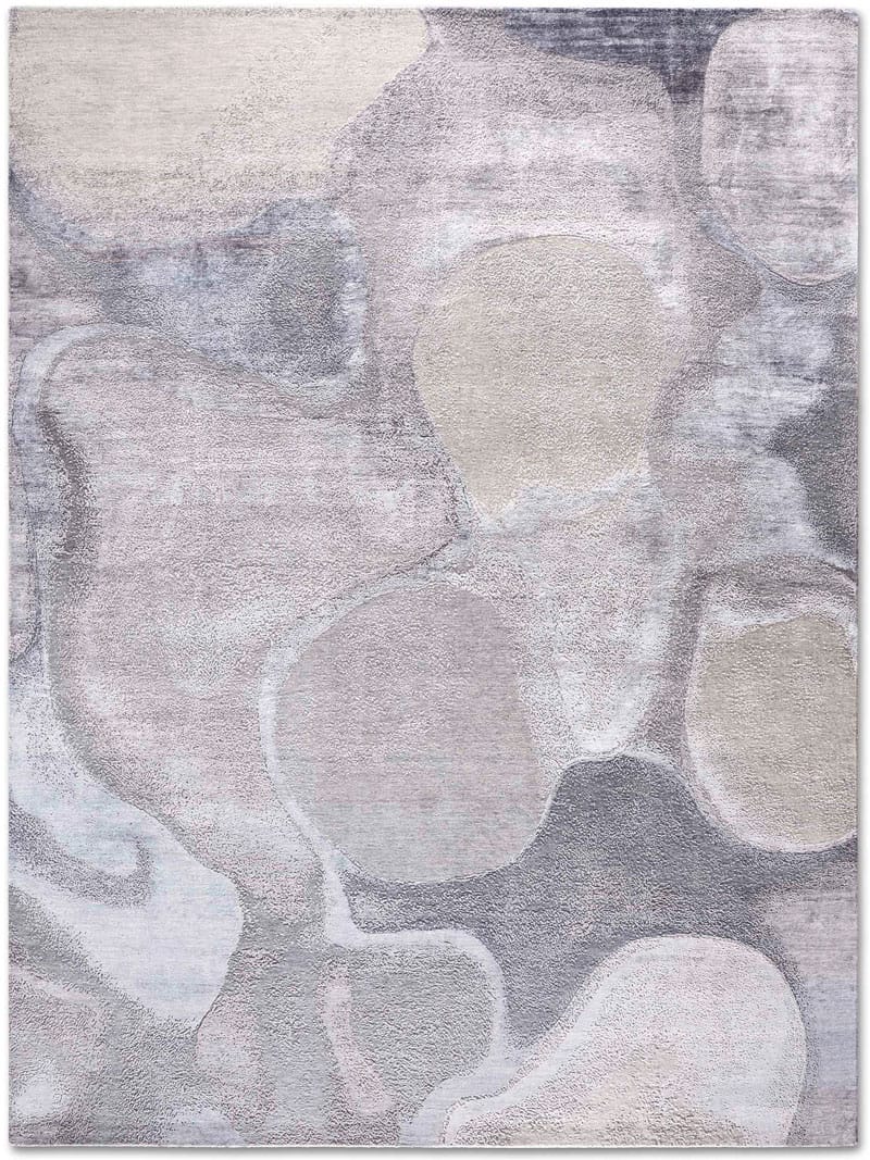 Tapis fait main de luxe Argent | Taille: 305 x 427 cm