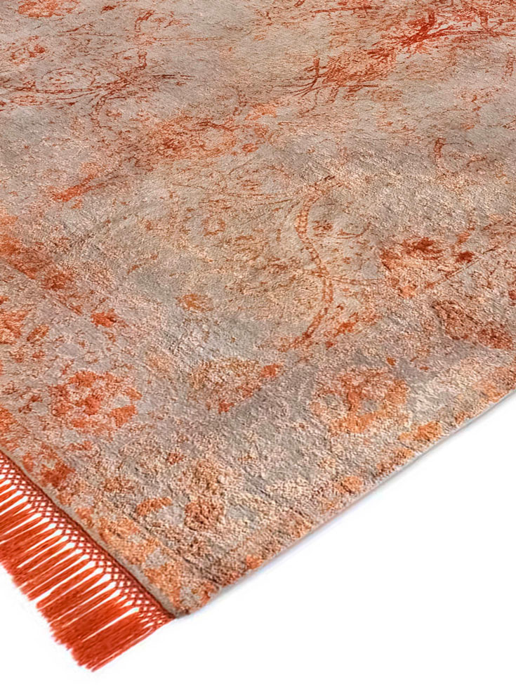Tapis No. 03 Orange Cuivré sur Gris Naturel