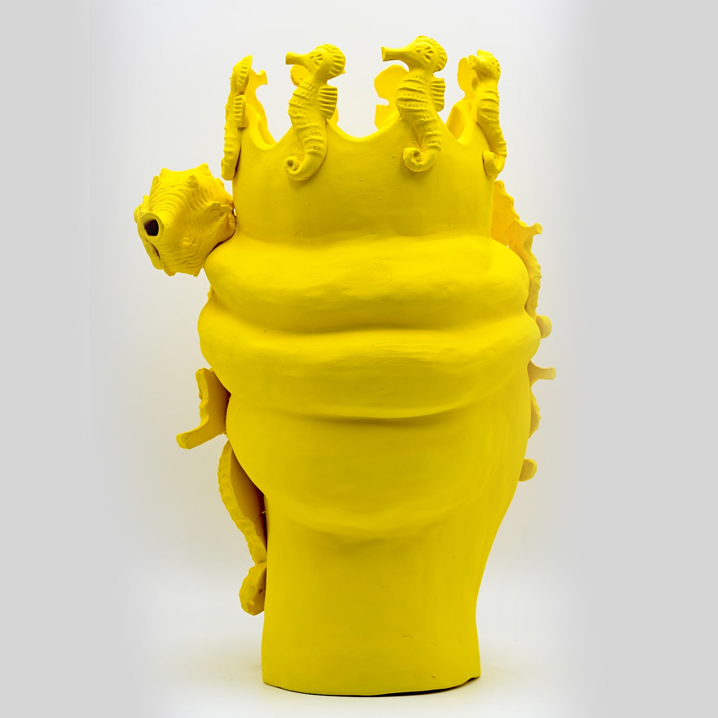 Sculpture Tête De Maure Jaune