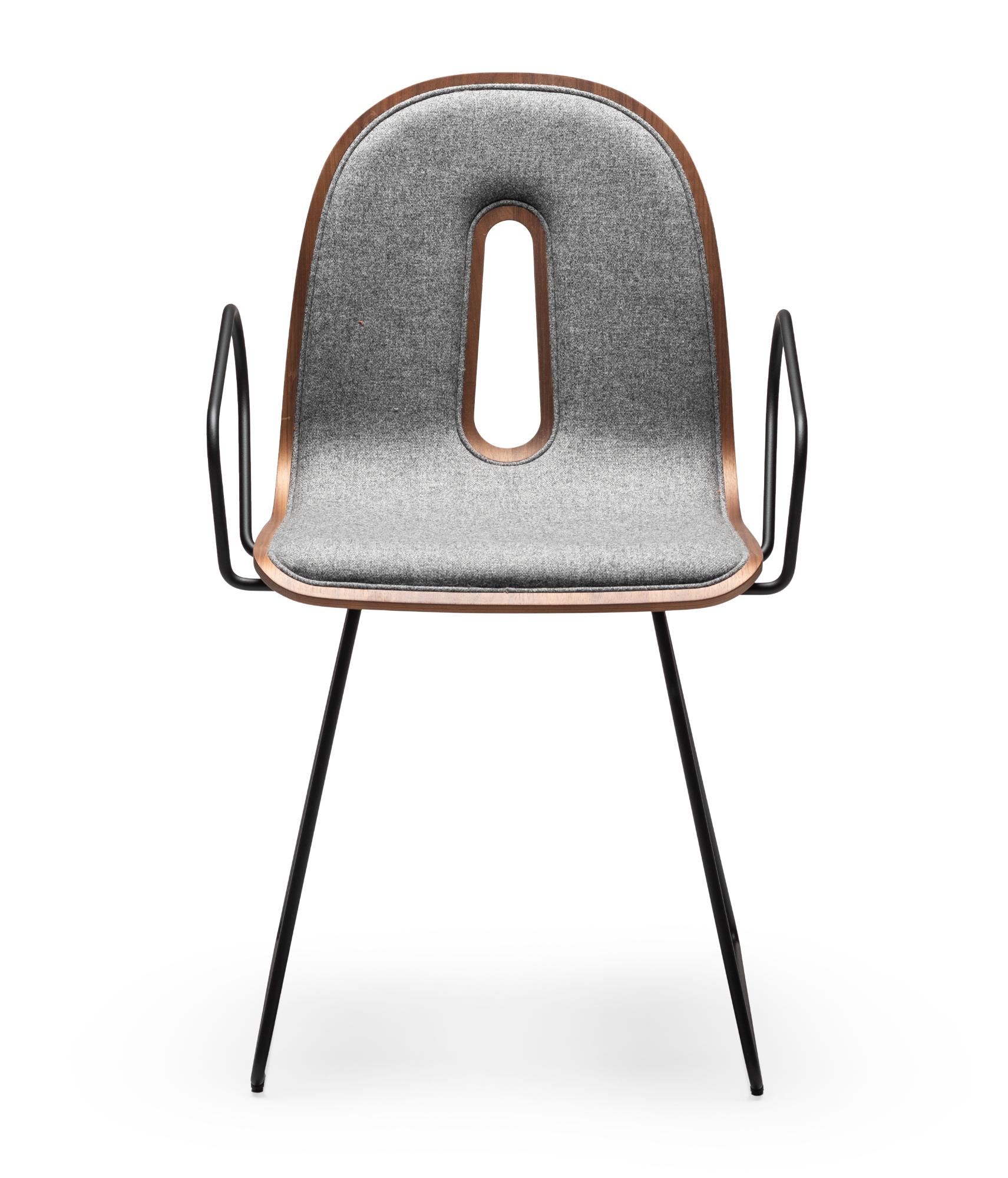 Chaise Gotham Woody SL-P-I Grise avec Accoudoirs