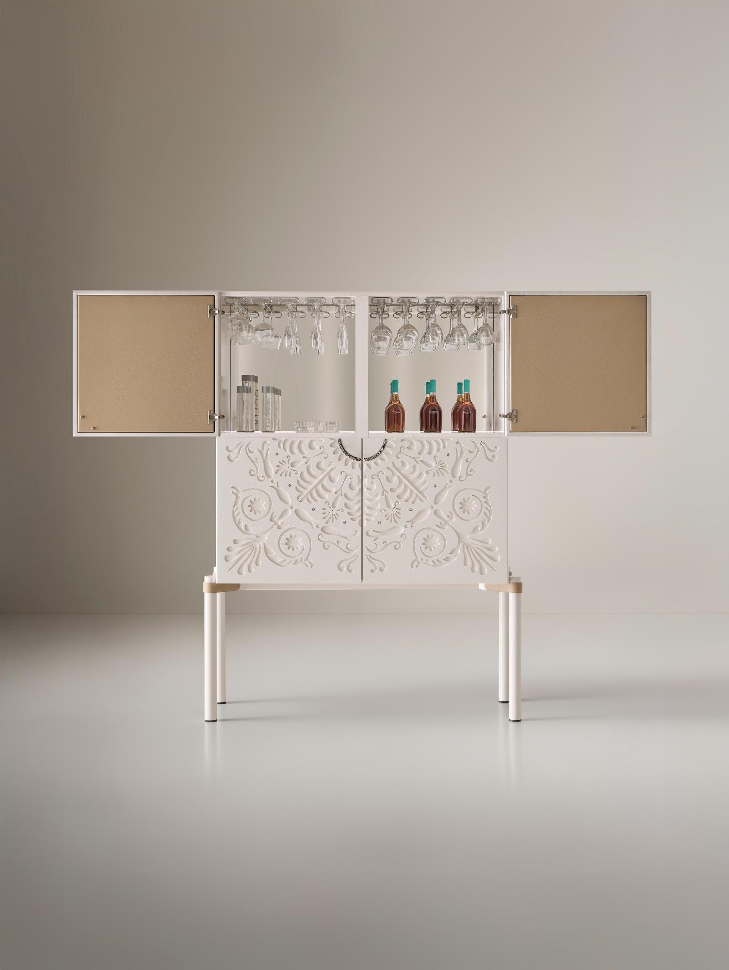 Bar contemporain blanc Alexandra