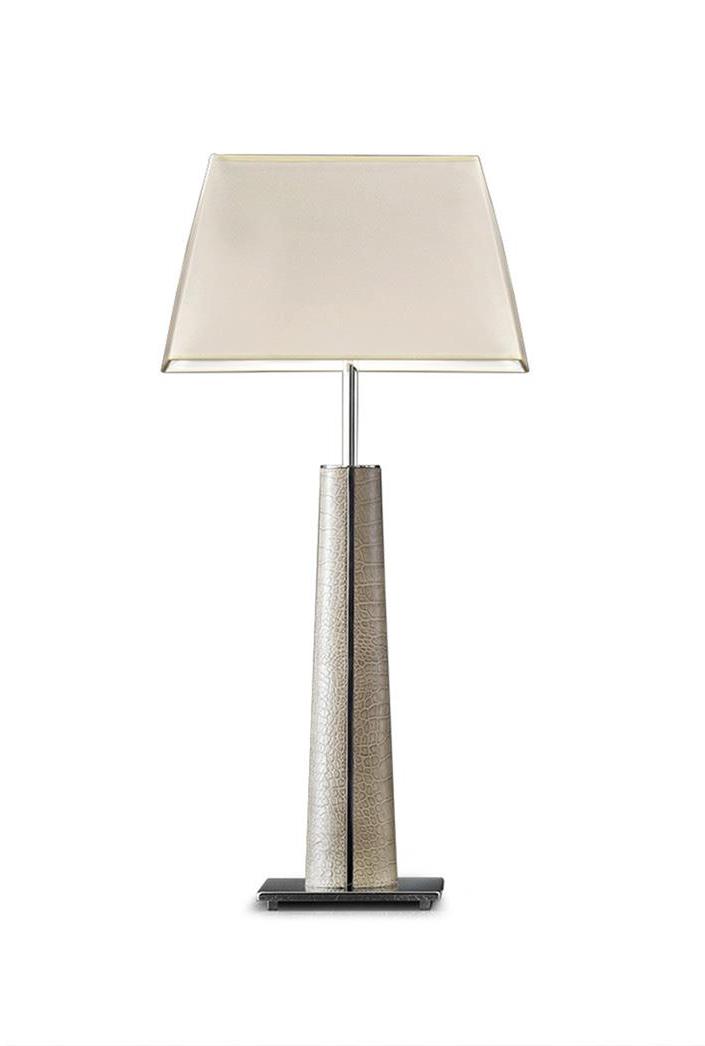 Petite Lampe Chrome et Cuir Élégance