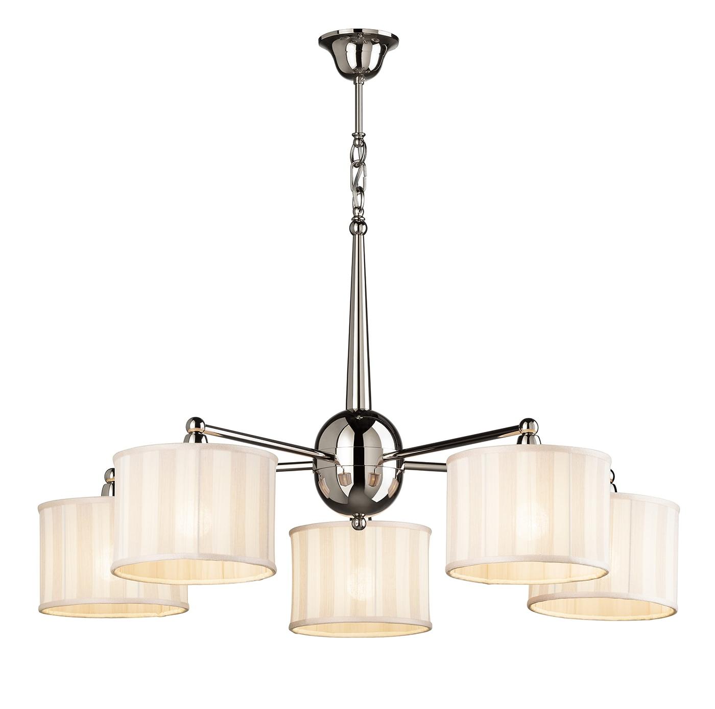 Lustre Contemporain avec Abat-Jours Rayés Style Anglais