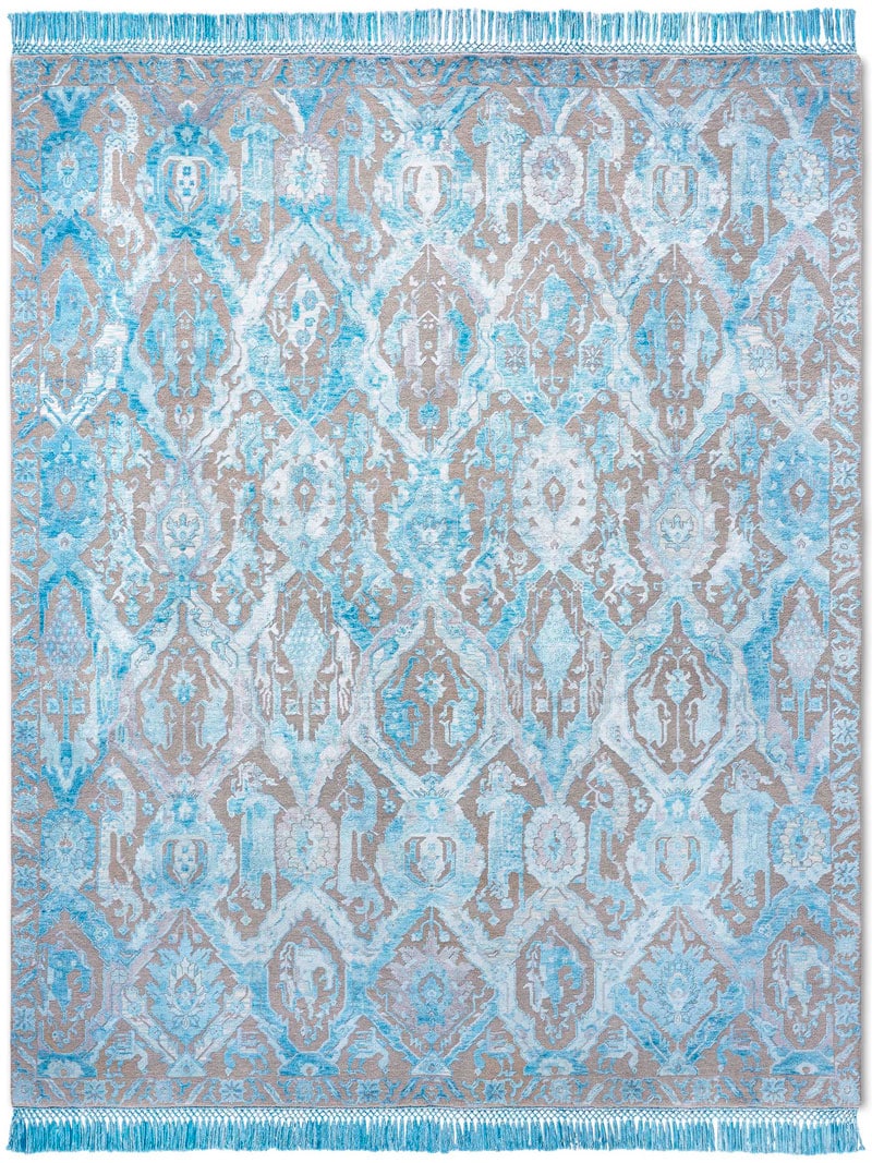 Tapis de luxe fait main KavaBagh Bleu