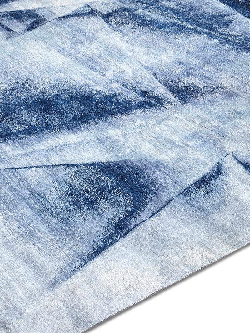 Tapis noué main Bleu Marine