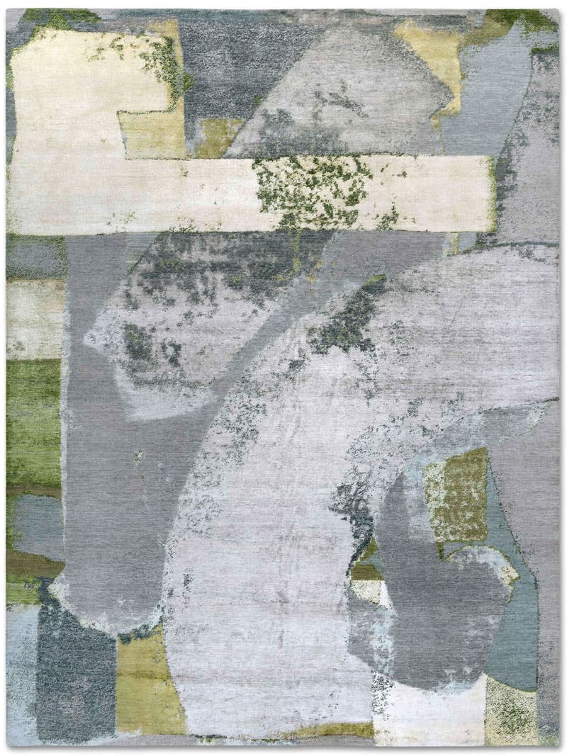 Tapis tissé main Vert Rouille