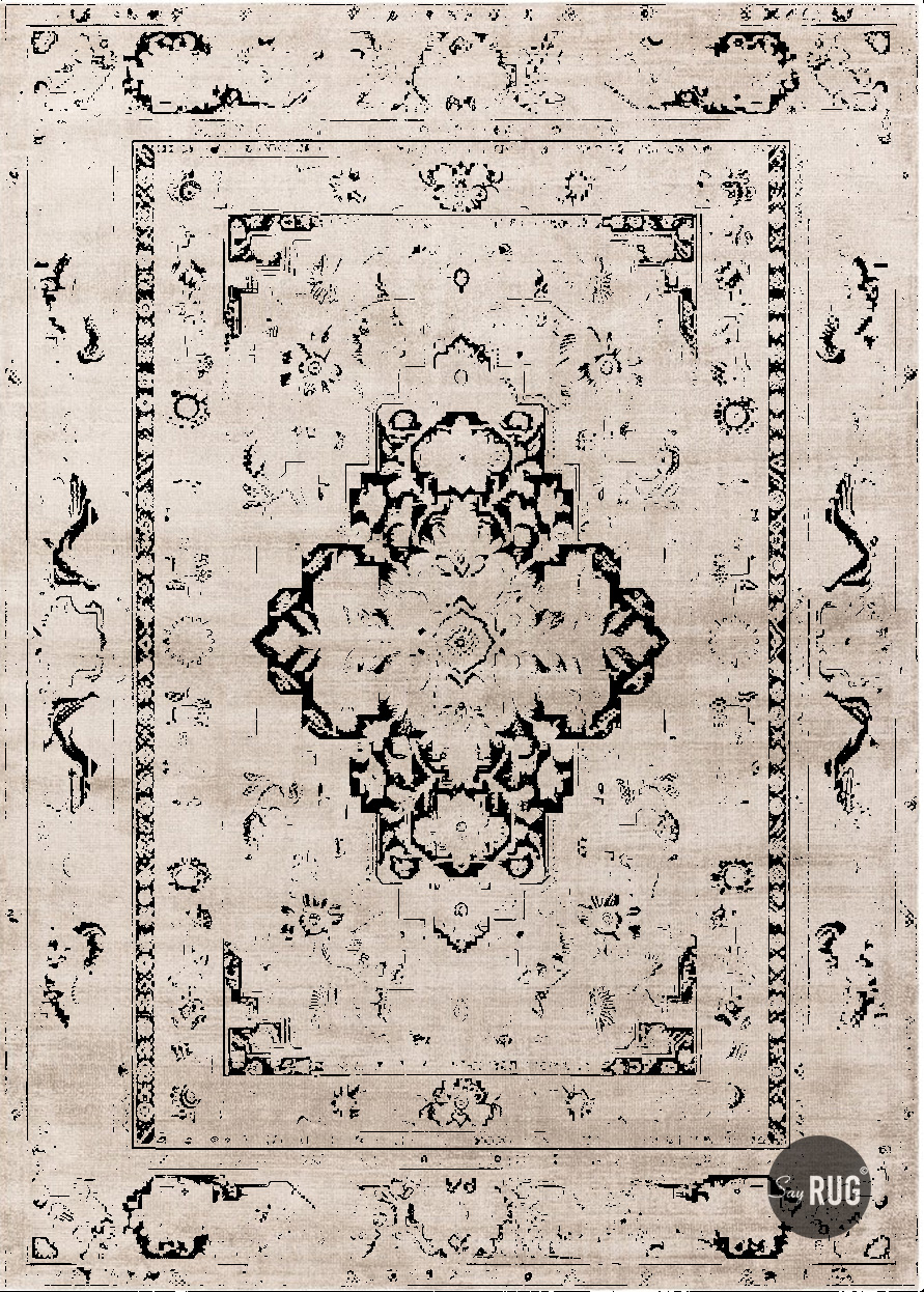 Tapis Madurai Noir / Beige