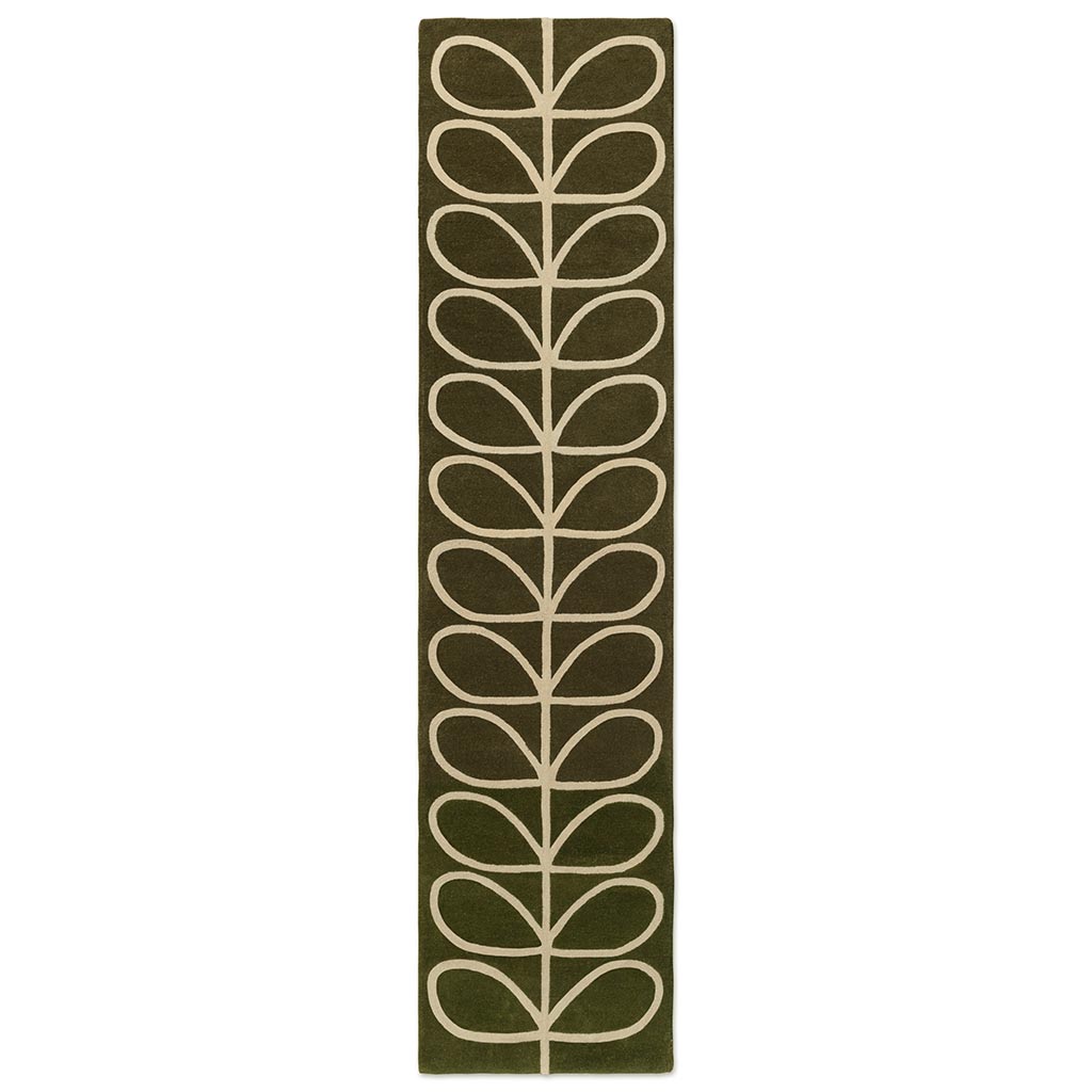Linear Stem Runner Olive Tapis