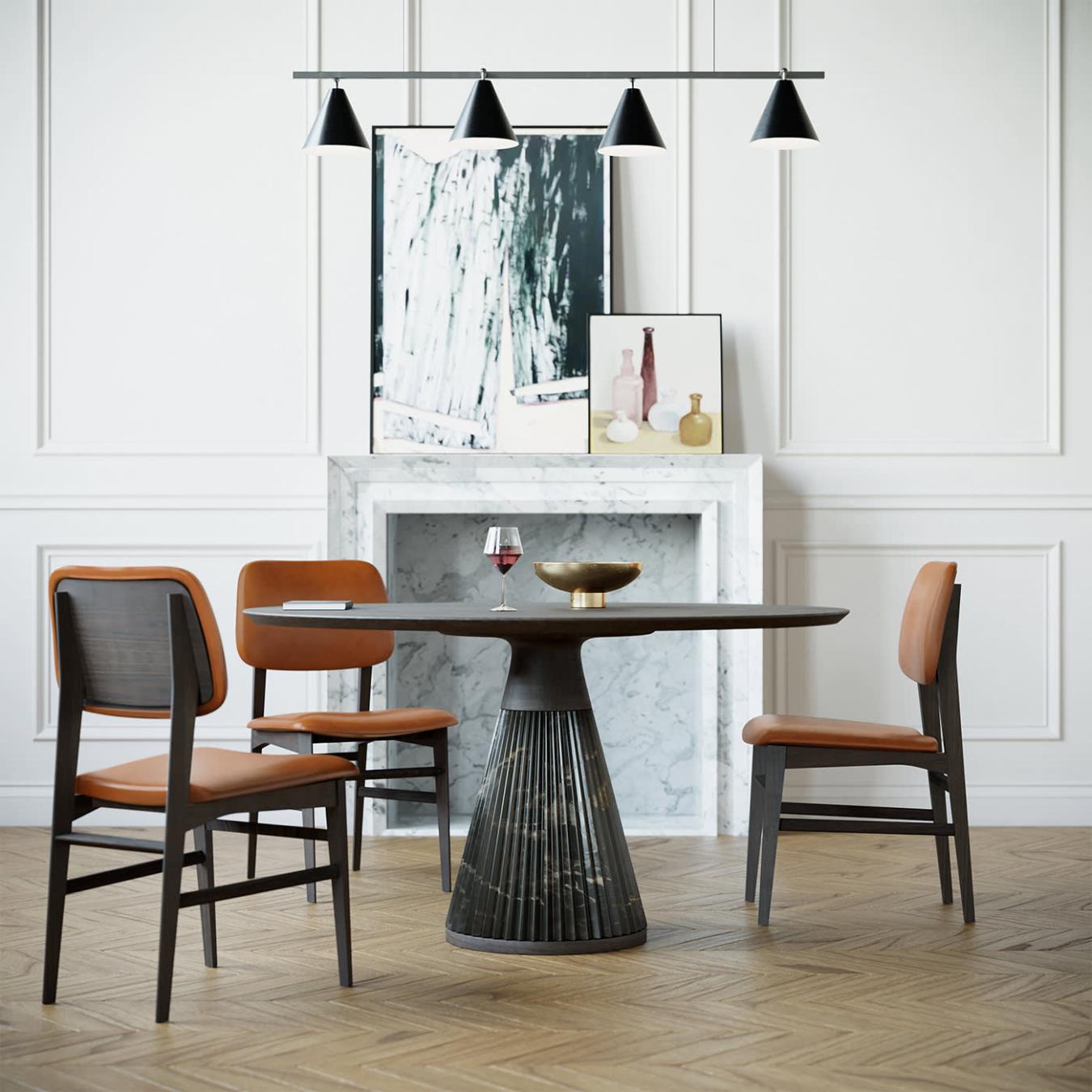 Chaise Savina en cuir