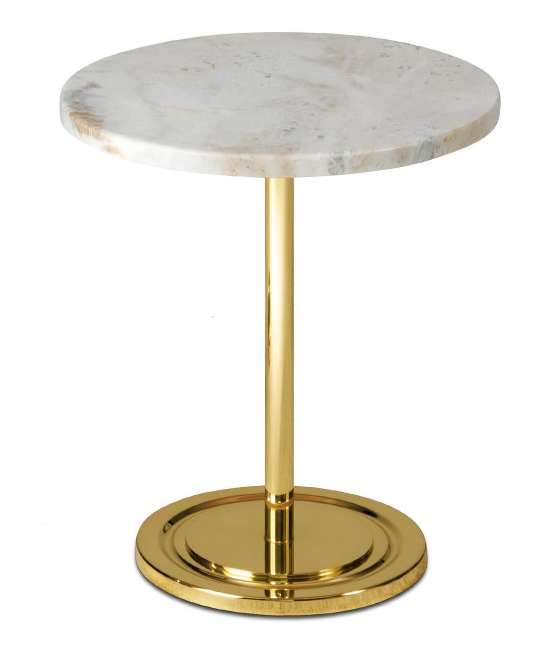 Table d'appoint basse avec plateau en marbre