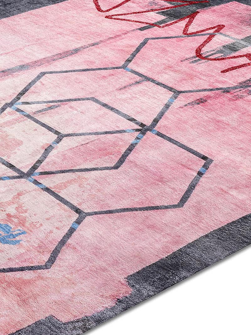 Tapis Always Rose sur Gris Foncé