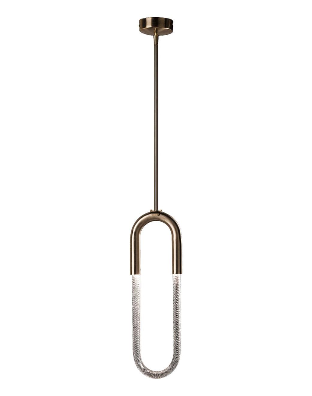 Suspension Ovale Contemporaine en Verre de Murano Transparent