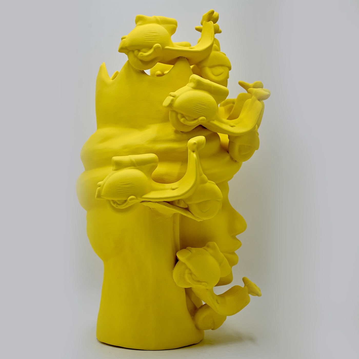Sculpture Tête De Maure Jaune Mat