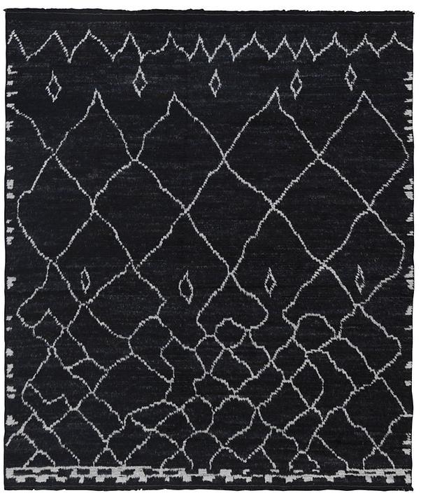 Tapis Berbère Noir à Poil Long
