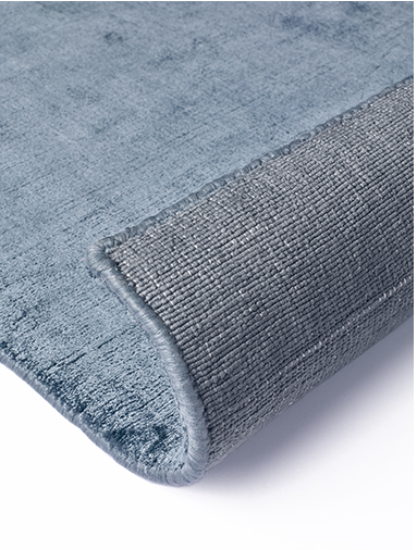 Tapis Uni Viscose Bleu Poudré