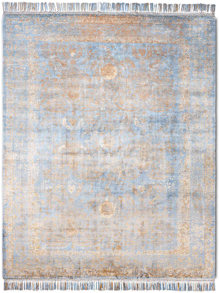 Tapis de luxe Or / Bleu | Taille: 274 x 365 cm